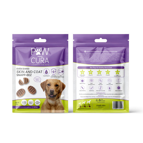 Paw-Cura Skin & Coat Snapp-Eez Dog Treats 120g