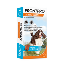 Load image into Gallery viewer, FRONTPRO® Chewable Tablets Flea &amp; Tick Treatment for Dogs 1 Tablet
