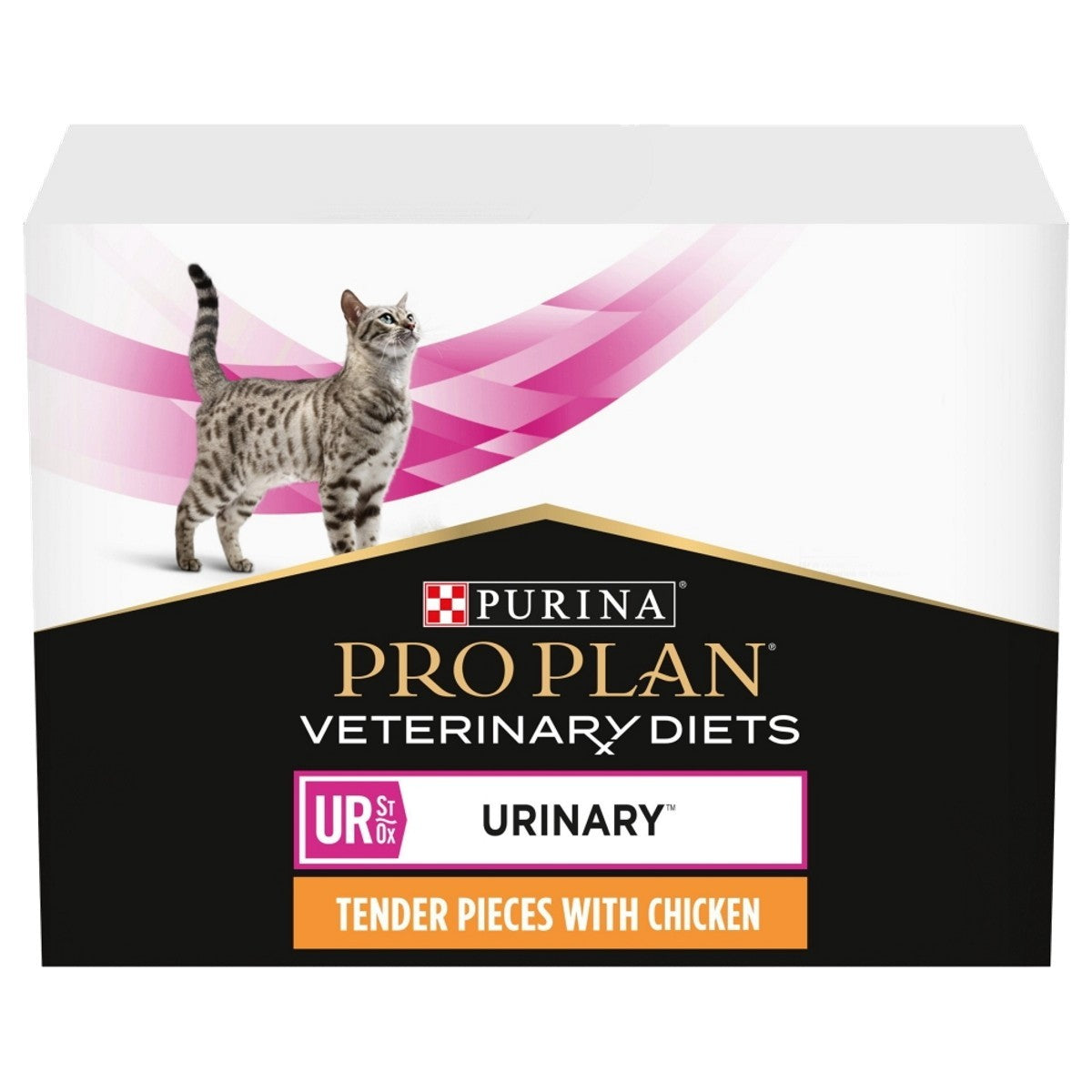 Purina Pro Plan Veterinary Diet Feline Cat Food UR Urinary With Chicken 85g x 10