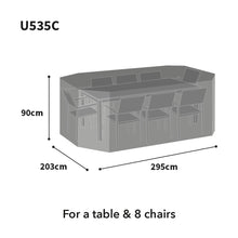 Load image into Gallery viewer, Bosmere Ultimate Rectangular Dining Set Cover Charcoal 8 Seat

