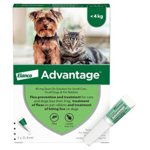 Load image into Gallery viewer, Advantage Spot On Flea Treatment For Cats, Dogs &amp; Rabbits - 1 Pipette
