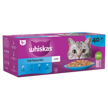 Load image into Gallery viewer, WHISKAS 1+ Cat 85g Pouches x 40 , Fish, Poultry fish and Surf &amp;Turf 
