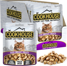 Load image into Gallery viewer, COOKHOUSE 100% Duck Breast Freeze Dried Luxury Cat Treats - 12 x 10g Bags - 100% Natural - Grain Free - High Protein - Low Fat
