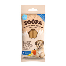 Load image into Gallery viewer, Soopa Banana &amp; Pumpkin Puppy Dental Sticks 100g
