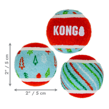 Load image into Gallery viewer, KONG Holiday SqueakAir Tennis Balls 6 Pack Small

