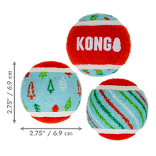 Load image into Gallery viewer, KONG Holiday SqueakAir Tennis Balls 6 Pack Medium
