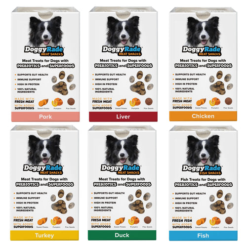 DoggyRade Meat Snack With Prebiotics & Superfoods For Dogs Six Flavours