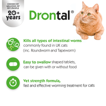 Load image into Gallery viewer, Drontal Wormer Tablets, Convenient for Small and Medium Cats (Under 4kg), All Pack Sizes
