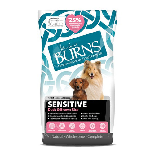 Burns Adult Sensitive + Dog Food Duck or Pork 2kg