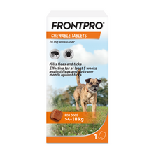Load image into Gallery viewer, FRONTPRO® Chewable Tablets Flea &amp; Tick Treatment for Dogs 1 Tablet
