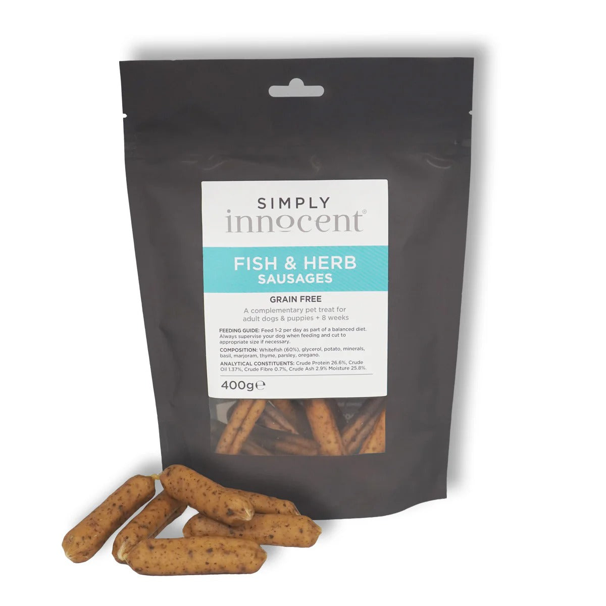 Simply Innocent - Fish & Herb Sausages, Adult Dog - 400G