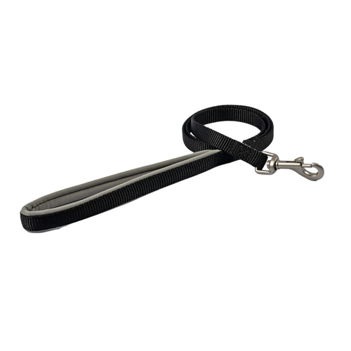 Ancol Viva Padded Snap Lead Black 1m x 25mm