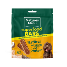 Load image into Gallery viewer, Natures Menu Superfood Bars Chicken 70g x 9
