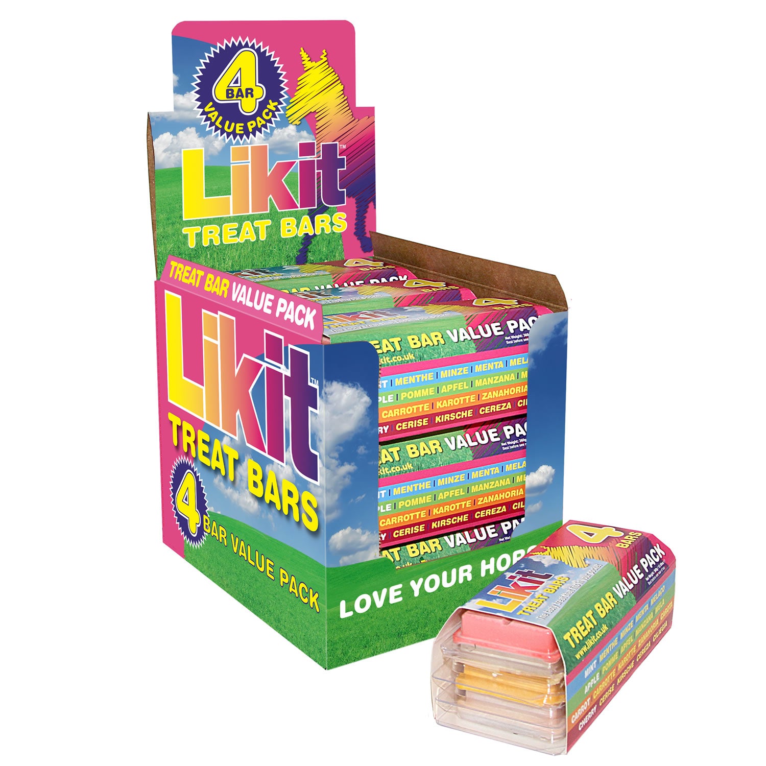 Likit Treat Bar Value Pack (Apple, Carrot, Cherry and Mint) 360g x 9 Pack 