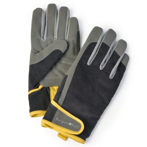 Burgon & Ball Mens Gardening Gloves Dig The Glove - Slate Corduroy M/L