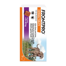 Load image into Gallery viewer, FRONTPRO® Chewable Tablets Flea &amp; Tick Treatment for Dogs 1 Tablet
