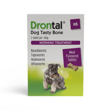 Load image into Gallery viewer, Drontal Tasty Bone Wormer Tablets for Small &amp; Medium Dogs - 2 to 20kg All Pack Sizes
