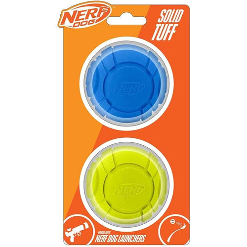 Nerf Dog Solid Foam Sonic Rubber Curve Ball - Small 2.5″ Fetch Toy - 2 Pack