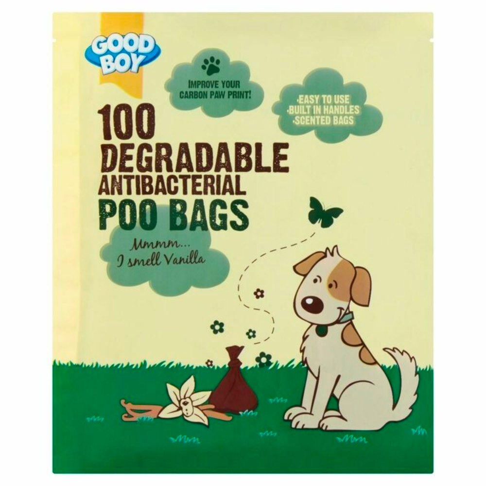 Good Boy Degradable Antibacterial Poo Bags, 100's 