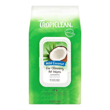 Load image into Gallery viewer, TropiClean Residue Free Mild Coconut Ear Cleaning Wipes For Pets 50s
