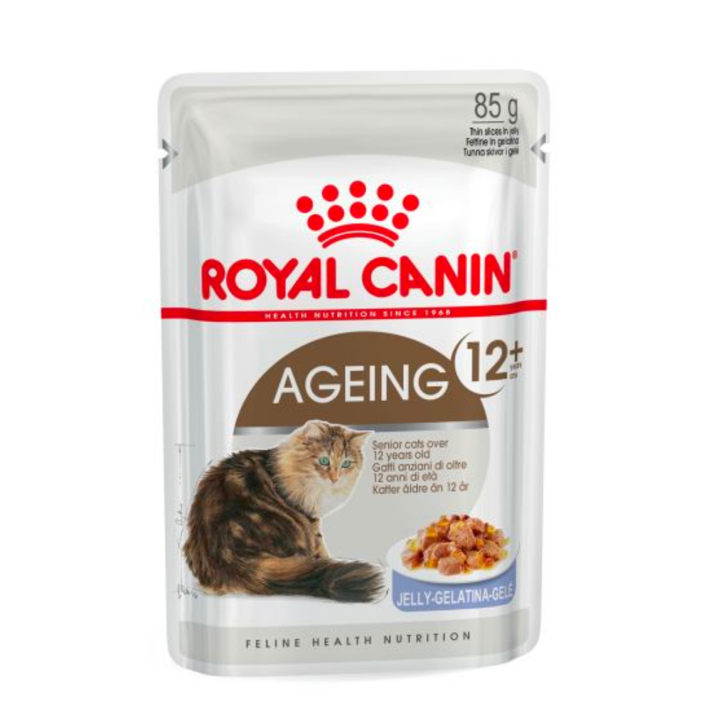 Royal Canin Ageing 12+ Senior In Jelly Wet Cat Food For Cats 12 x 85g
