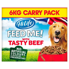 Load image into Gallery viewer, Hi Life Feed Me! Complete Moist Dog Food With Beef Cheese &amp; Veg 6kg Carry Pack

