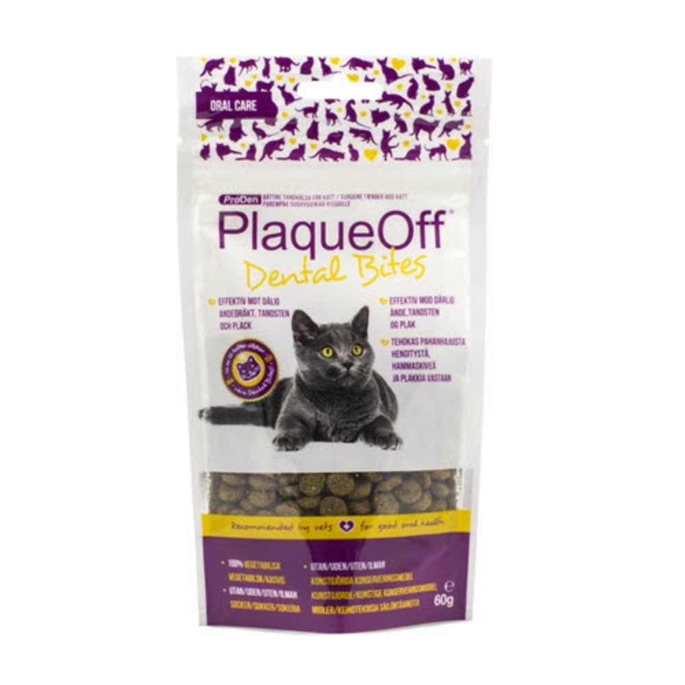 ProDen Plaqueoff Dental Bites For Cats 60g Tooth Care Bad Breath Plaque Tartar