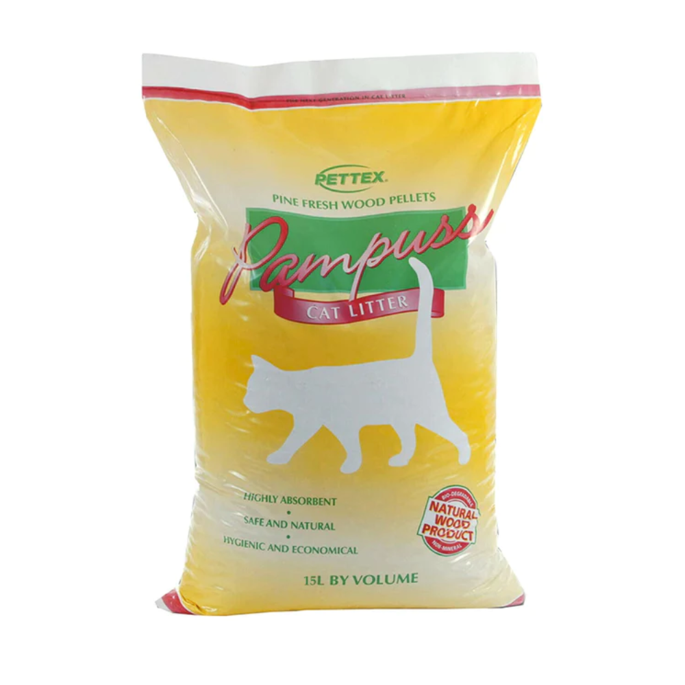 Pettex Pampuss Pine Fresh Wood Pellets Base Cat Litter 15 Litre