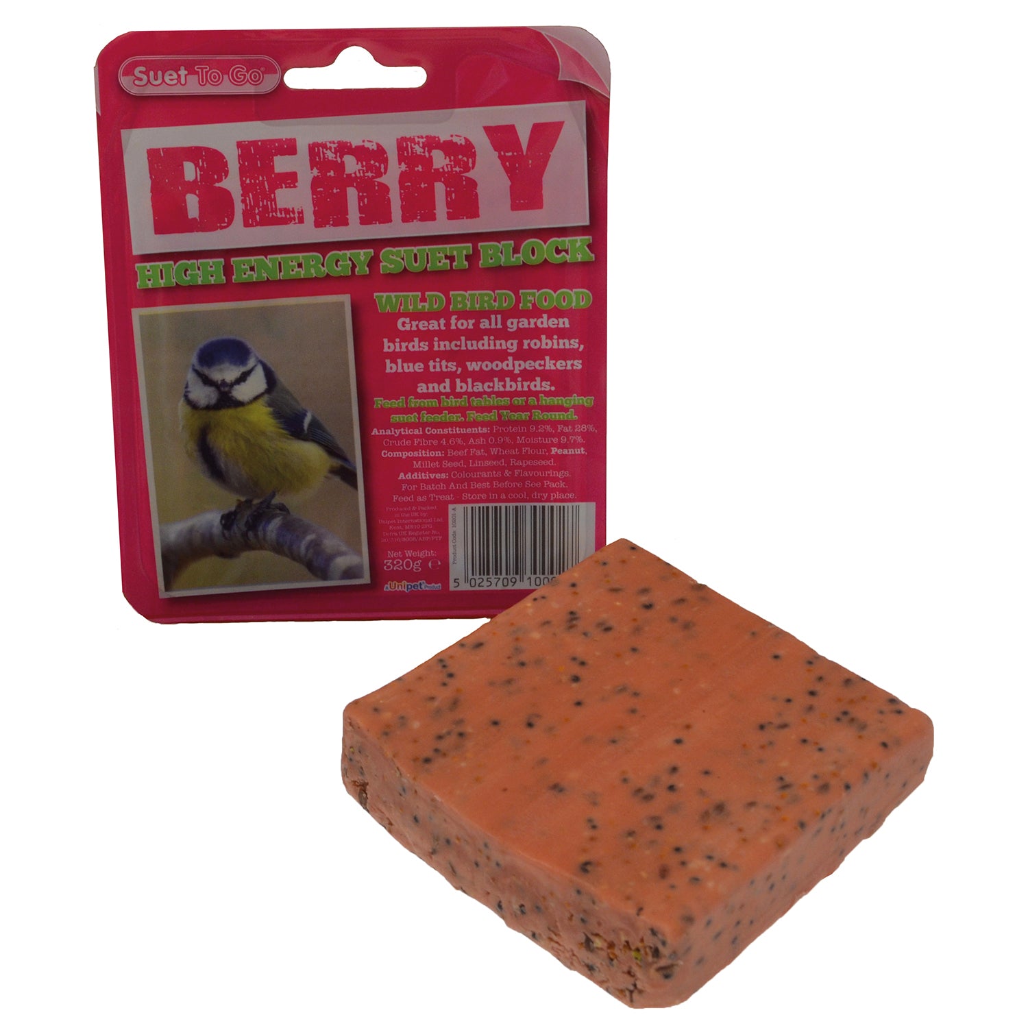 Suet To Go Suet Block In Tray Berry x 320g