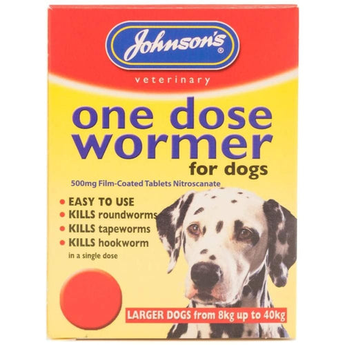 Johnsons One Dose Easy Wormer for Larger Dogs Size 3 - Pack of 4 Tablets