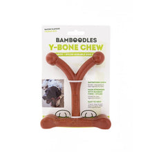 Load image into Gallery viewer, Bamboodles Y Bone Bacon Flavour Chew Toy For Dogs
