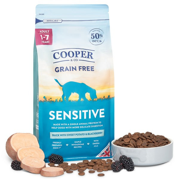 Cooper & Co Sensitive Dried Adult Dog Food Duck with Sweet Potato and Blackberry