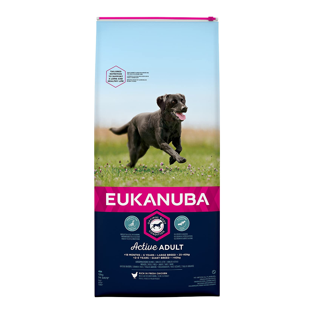 Eukanuba Active Adult Dog Food For Large Breeds Chicken Flavoured 12kg
