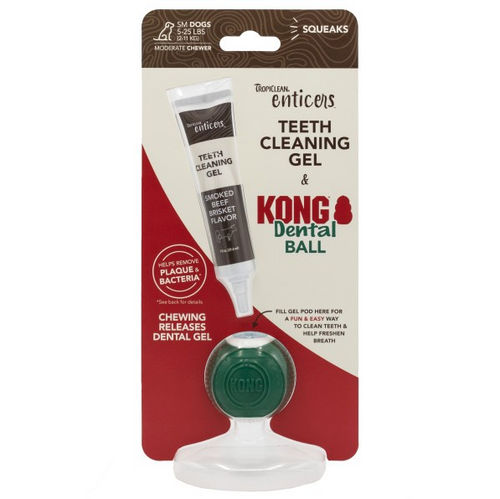 KONG TropiClean Enticers Dental Ball Kit For Small, Medium and Large Dogs
