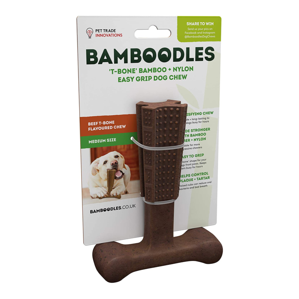 Bamboodles T-Bone Chew Toy for Dogs - All Sizes & Flavours