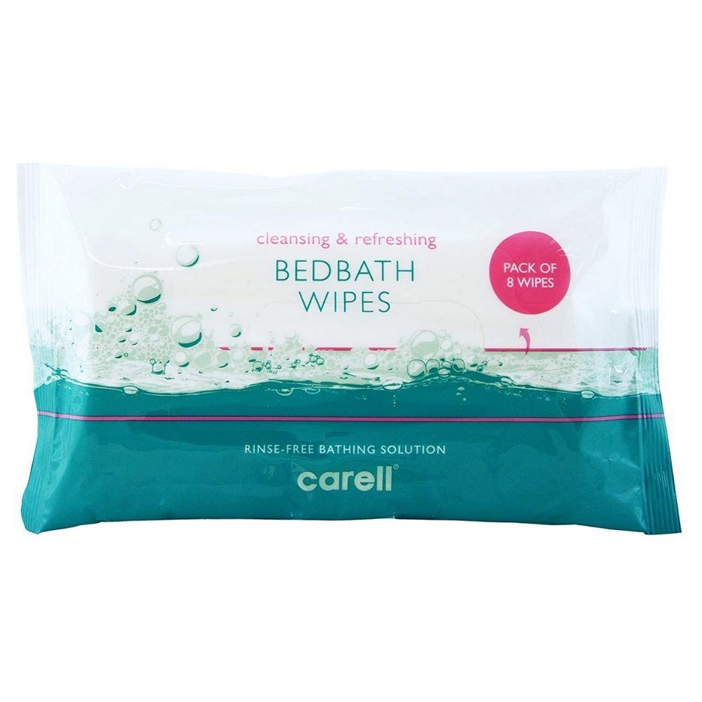 Carell CBB8 Bed Bath No Rinse Body Cleansing Cleaning Patient Wipes Pack 8
