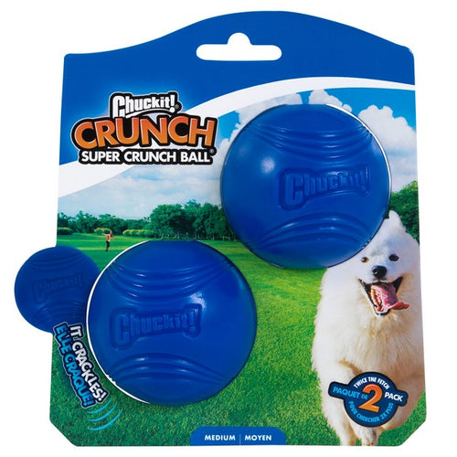 Chuckit! Crunch Ball Crackle Sound Dog Toy Launcher Compatible, 2 Pack, Medium
