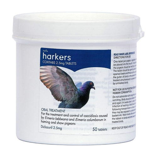 Harkers Coxitabs Petlife Coccidiosis Treatment for Pigeon Supplies 50 Tablets
