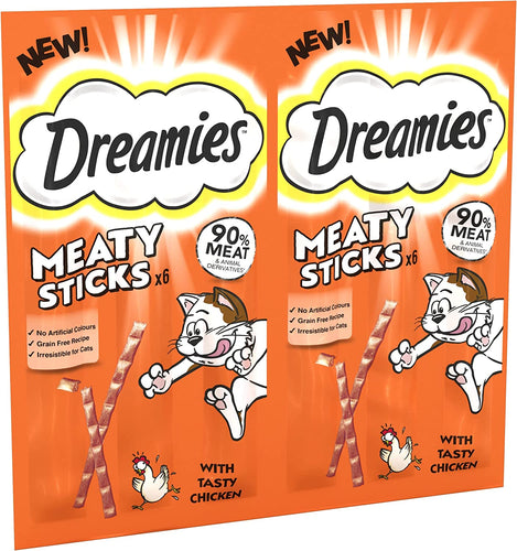 Dreamies Meaty Sticks 30g x 14 with Salmon or Chicken