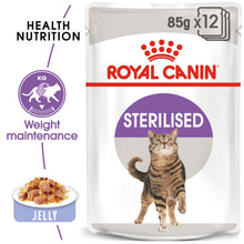 Load image into Gallery viewer, Royal Canin Sterilised Adult In Jelly Wet Cat Food For Cats 12 x 85g
