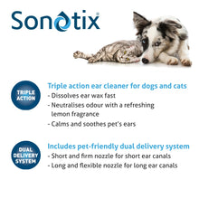 Load image into Gallery viewer, Sonotix Triple Action Ear Cleaner for Dogs and Cats, 120ml Bottle
