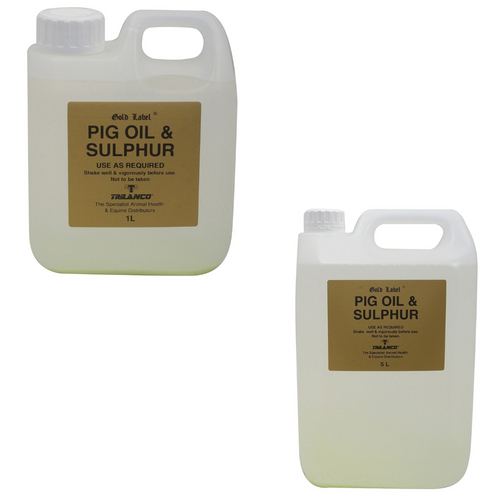 Gold Label Pig Oil And Sulphur For Horses- Various Sizes