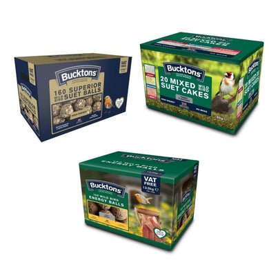 Bucktons Bird Seed/Food Suet & Energy Cakes & Balls - All Variations