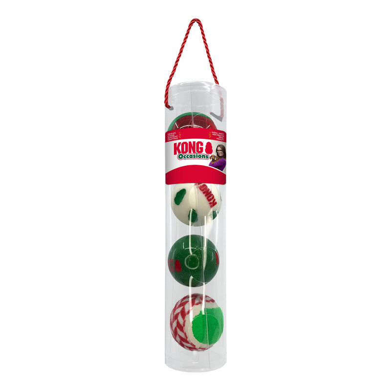 KONG Holiday Occasions Balls 4 Pack Medium