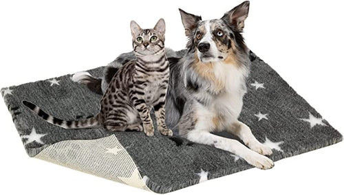 Vet Bed Non-slip Grey with White Stars and Black Paws- Various Sizes