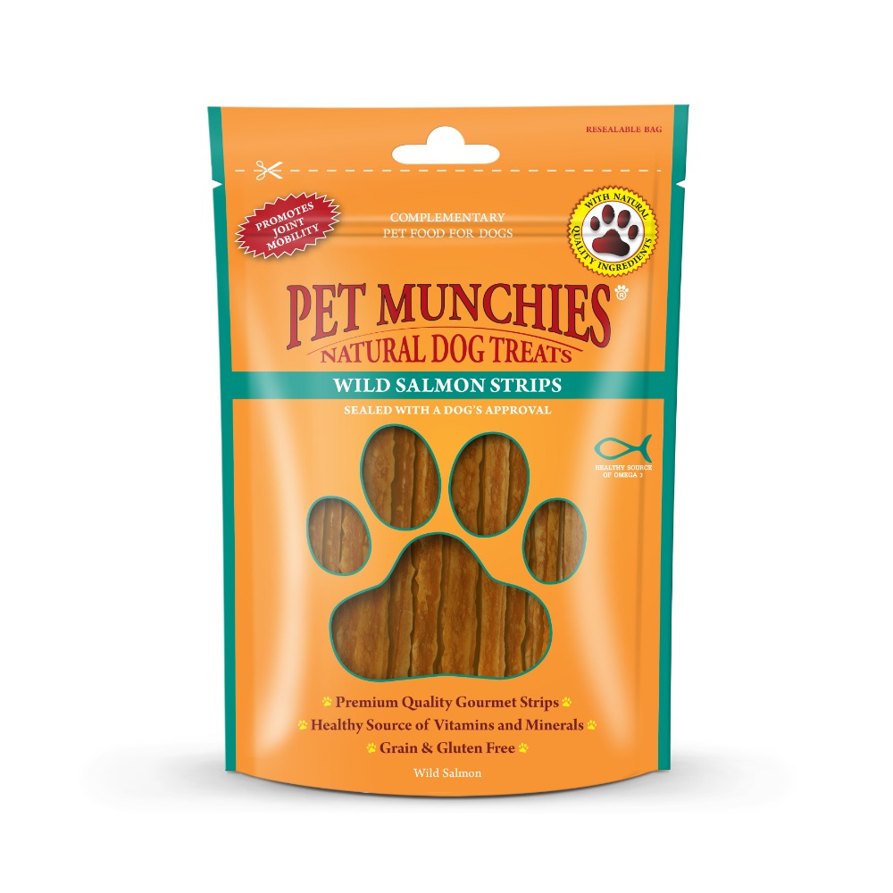 Pet Munchies Dog Treats Wild Salmon Strips 80g