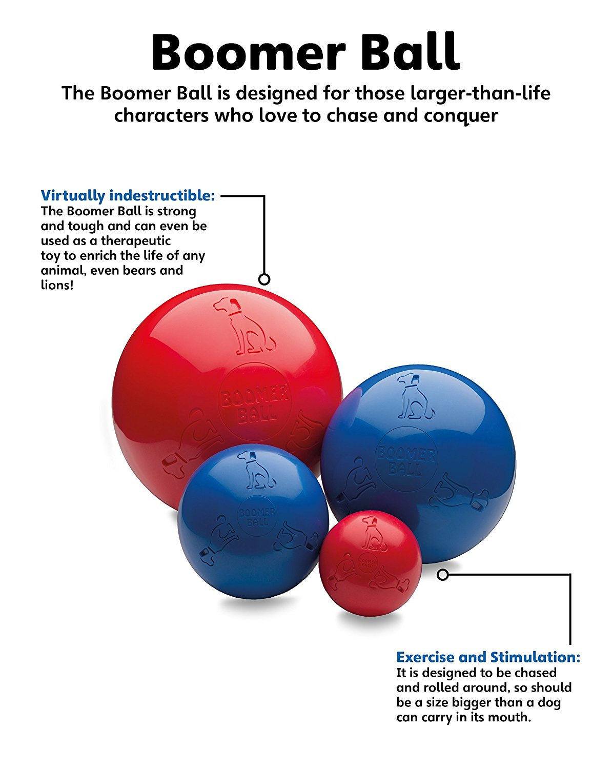 Company Of Animals Boomer Ball Dog Toy Assorted Colours All Sizes 4-inch