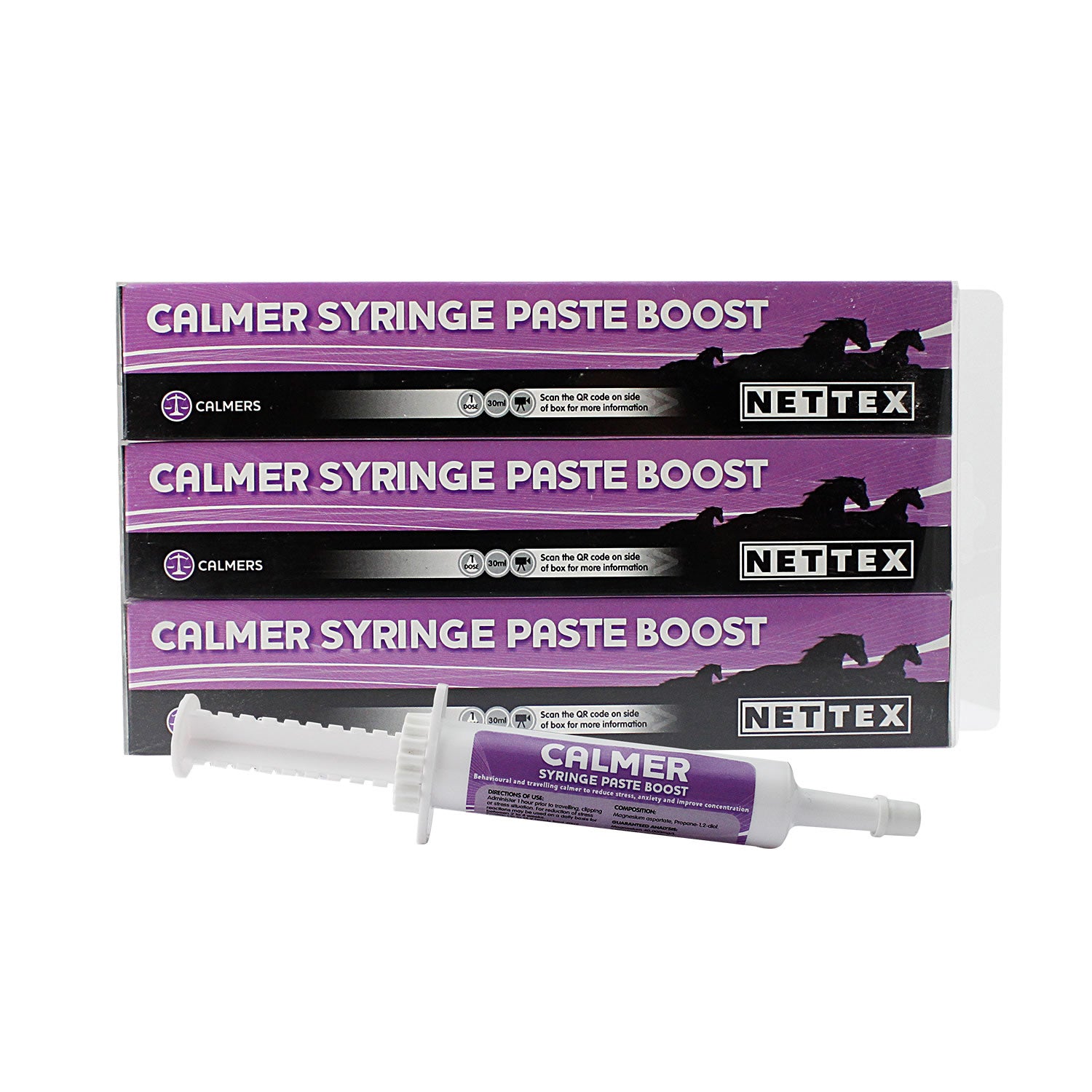 Nettex Equine Calmer Calming Syringe Paste Boost 3 x 30ml