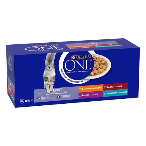 Purina One Adult Pouch Mixed Wet Cat Food 40 x 85g