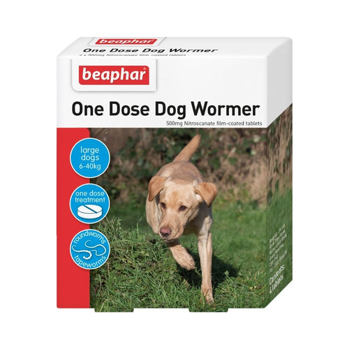 Beaphar One Dose Dog Wormer - 20-40kg 4 Tablets